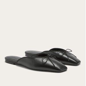 Everlane Black Leather Ballet Mules, Size 11 NWOB